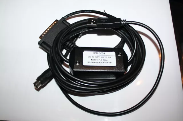 Câble de programmation USB SC-09 ADAPTATEUR RS422 POUR Mitsubishi Melsec FX...