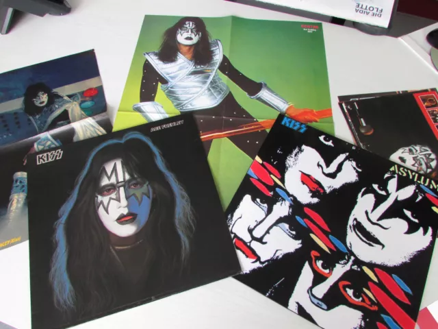 KISS 2 x VINYL RECORD 12" LP  ACE FREHLEY SOLO + ASYLUM IN COLOR + POSTER