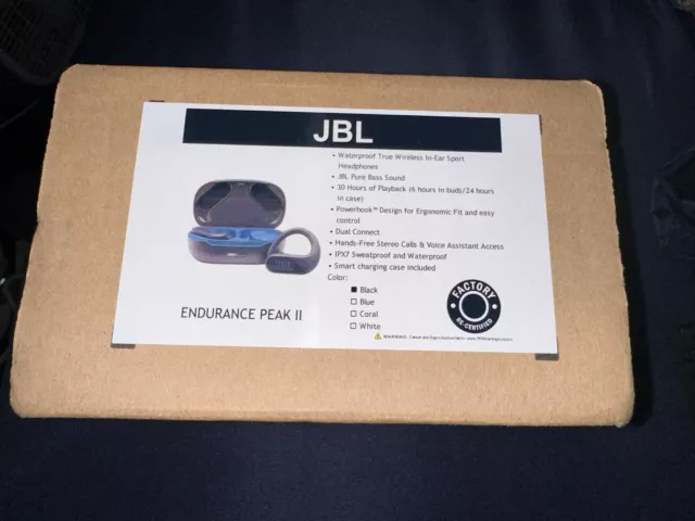 JBL Endurance Peak II Waterproof In-Ear Wireless Sport Earbuds Headphone - Black