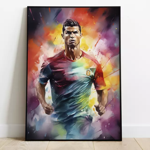Cristiano Ronaldo Watercolor Poster Print | Football Soccer | Sports Legend Star