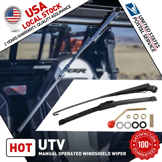 NEW UTV MANUAL Hand Operated Windshield Wiper Motor Kit for Polaris RZR