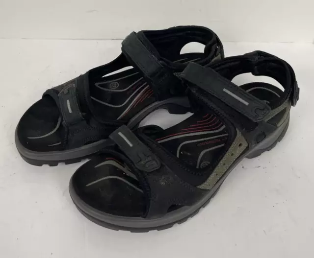 ECCO Yucatan Walking Strap Sandals Black Womens EU 42 US 11 / 11.5 Pre Owned