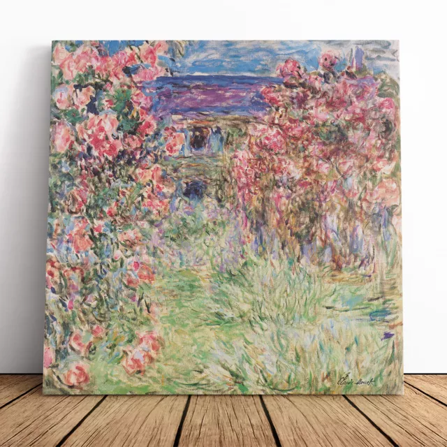 Claude Monet Rose House Canvas Wall Art Print Framed Picture Decor Living Room