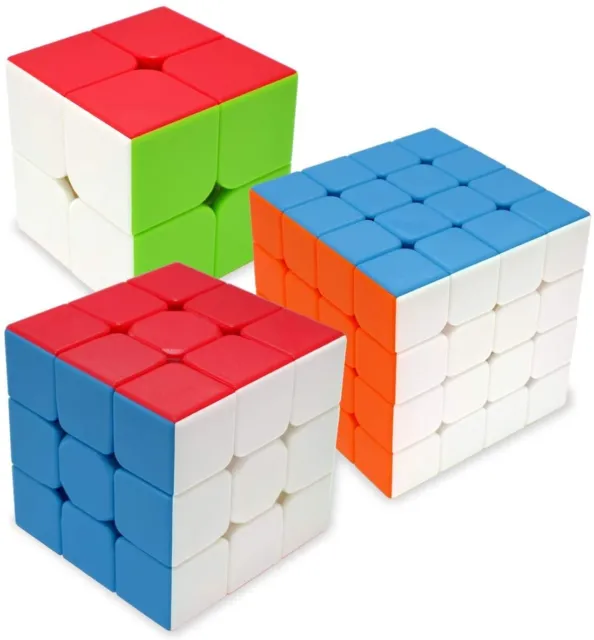 2x2 3x3 4x4 Puzzle toy twist cube Moyu Qiyi 3PCS Stickerless Speed