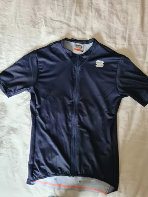 Dark blue women's SPORTFUL cycling jersey size S in excellent used condition