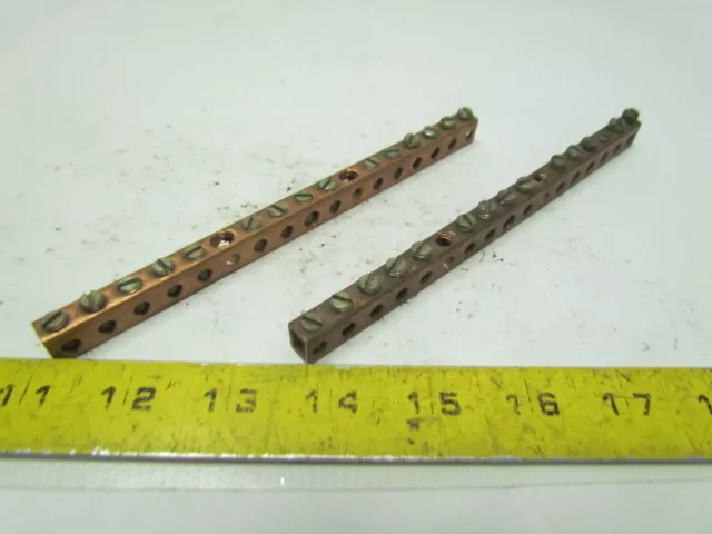 Ilsco D-167 Copper Neutral Ground Bar 6-3/4 Length 600V Lot of 2