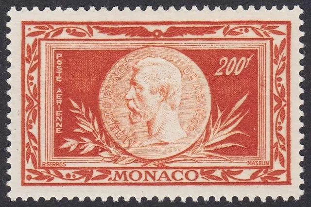 Principauté de Monaco   Poste aérienne neuf**  N° PA 41 / 1949