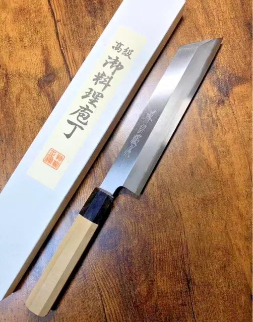 Couteau à découper les couverts japonais Sakai, Ginsanko, manche octogonal...