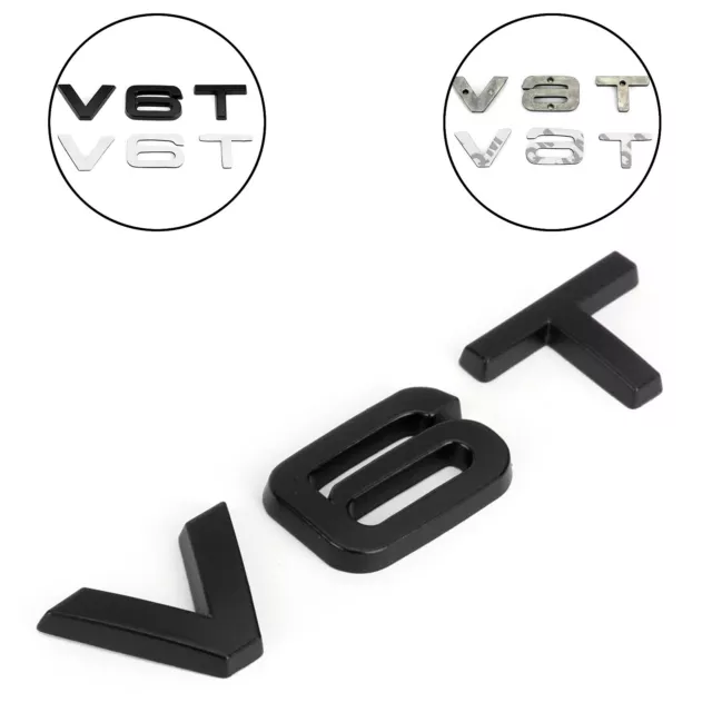 V6T Emblem Badge Fit For AUDI A1 A3 A4 A5 A6 A7 Q3 Q5 Q7 S6 S7 S8 S4 SQ5 Blk TN