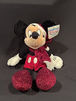 Mickey Mouse Holiday Plush 14"  Winter Hat Scarf MM99 Disney Store Christmas