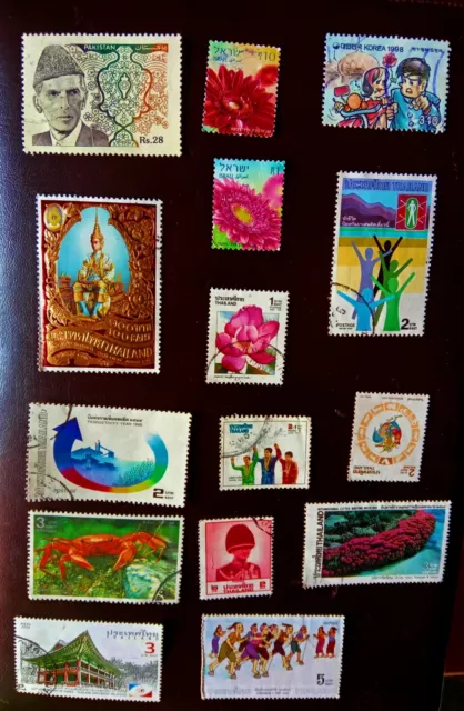 Tailandia Thailand Pakistán Israel Korea Lote 15 Sellos Usados Lot Used Stamps