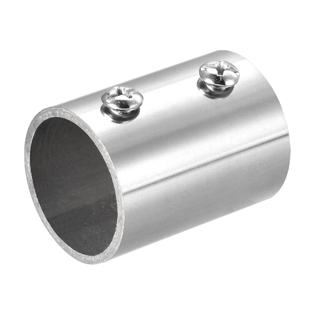 Riel Tubería Montaje 2-Vías 40mm Recto Conector Pulido para 25mm Pasamanos 2uds