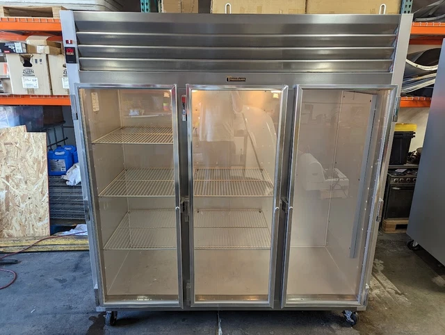 Traulsen G32011 3 Section Glass Door Reach In Refrigerator