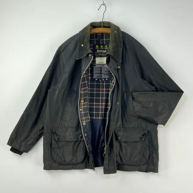 Barbour Bedale C46 Wax Jacket Mens XL Navy Blue Vintage Country Oilskin Coat