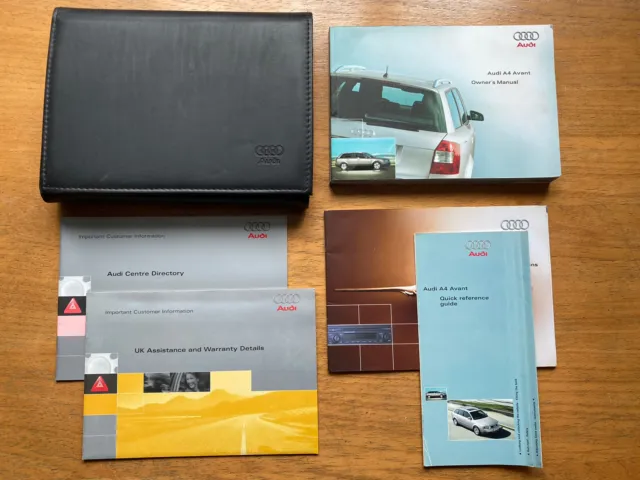 00-04 Audi A4 Avant Owners Handbook Manual & Wallet 05.2003 Print