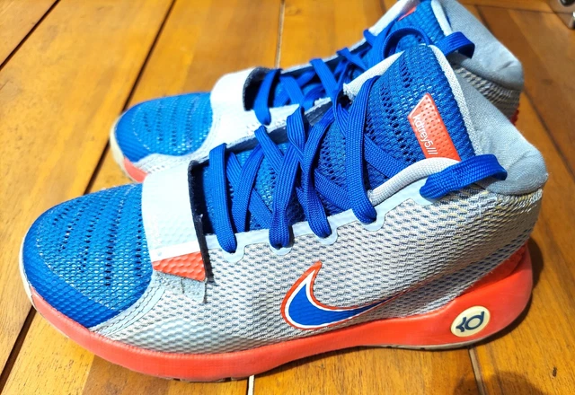 NIKE KD Trey Sneakers Boys size 5Y shoes Blue/Gray/Red **new insoles