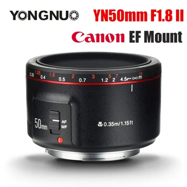 Yongnuo YN50mm F1.8 II AF/MF Lens with Super Bokeh for Canon EF EOS 70D 5D3 600D