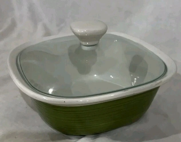 CORNING WARE ETCH Green Casserole Dish Green 8