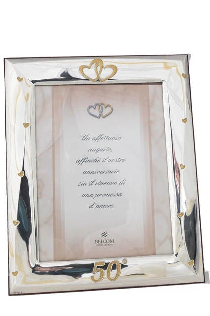 Cornice anniversario valenti & co. cm 13x18 50° cornice nozze d'oro