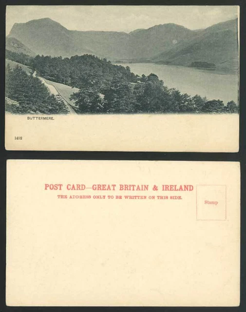 Buttermere Seengebiet alte ungeteilte Rückseite Postkarte Bergseestraße Panorama