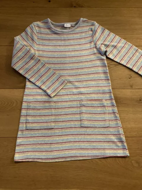 Next Girls Rainbow Tunic Dress GREAT Condition 7 years Long Sleeve Stripes