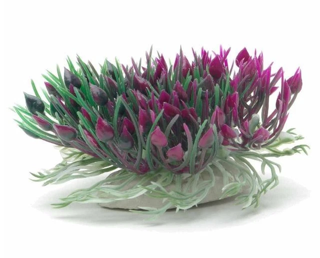 Aquarium, Marina Betta Purple Hearts Shrub Aquatic Plastic Plant (1 count (3"L))
