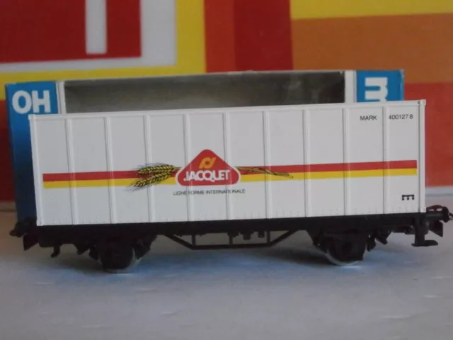 SNCF MARKLIN WAGON PLAT CONTENEUR JACQUET (équipés d'essieux isolés, 2 rails)