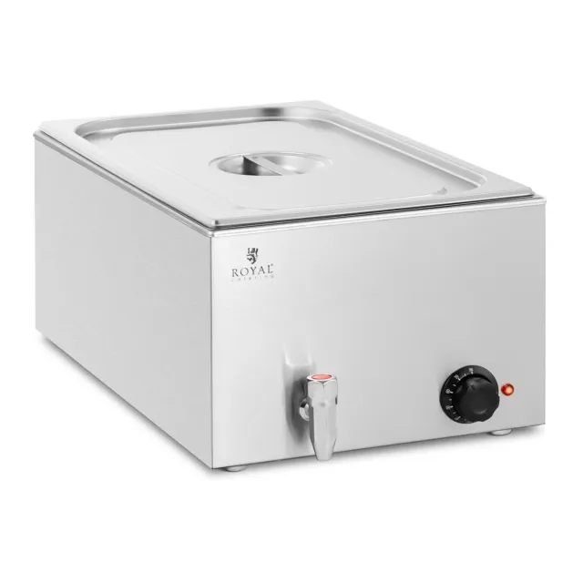 Royal Catering Bain Marie Buffet Food Warmer with Drain Tap 600W 1 GN 1/1