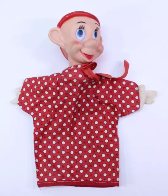 VTG 1950s Dopey Hand Puppet Toy Disney Gund Mfg. Co Snow White Dwarf Rubber Face