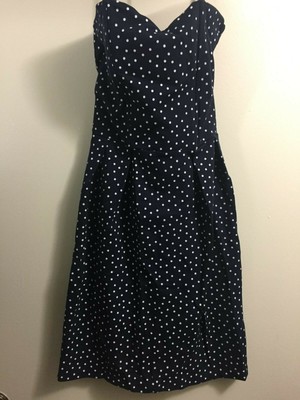 Zara Basic T- Shirt Women's Navy Blue Polka Dot Tunic Top Dress Size S