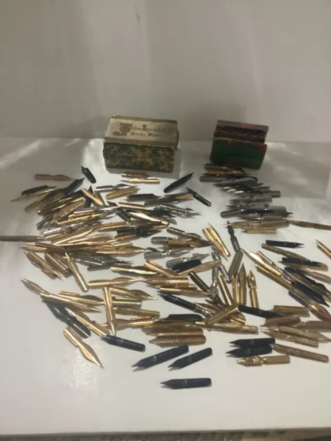 Vintage various ink pen nibs, new and a few used around 170
