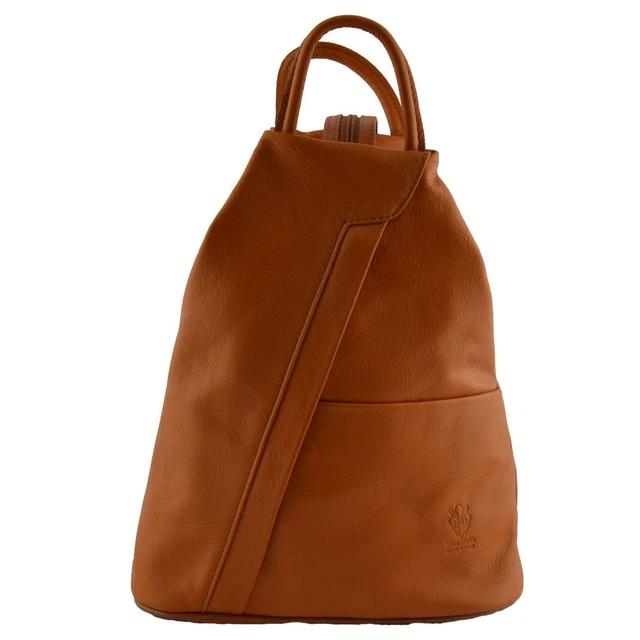 Sac à Dos Ancien Pour Femme En Cuir Marron Alain Gros - Made In France, Occasion