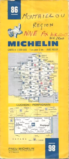 Michelin Map No. 86, France, Luchon-Perpignan