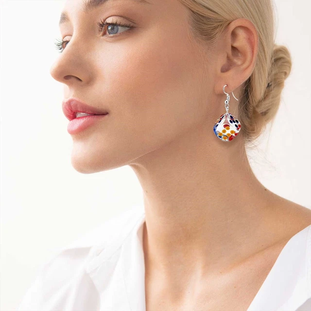 Earring Hoops for Women Funny Transparent Dice Earrings Fashion Creative