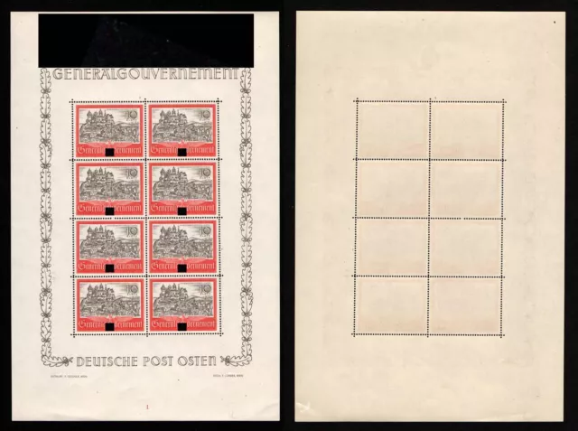 Generalgouvernement Mi. Nr. 65 Kleinbogen FN 1 postfrisch aus Jahrgang 1941