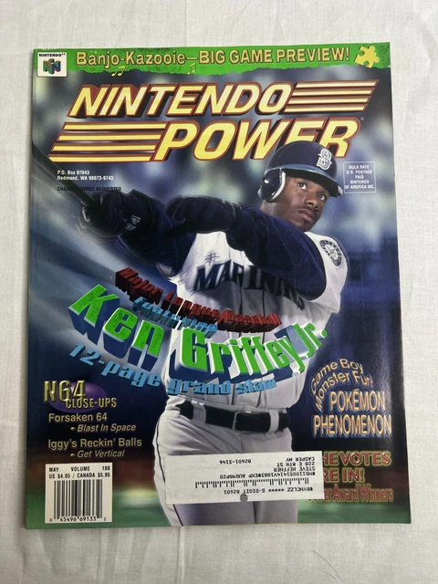 Nintendo Power Magazine 108 May 1998 Ken Griffey, Jr. Quest 64 Poster FAST Ship