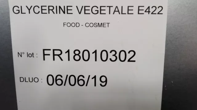 Glycerine Vegetale 99.5% Pure Alimentaire E422  5 L