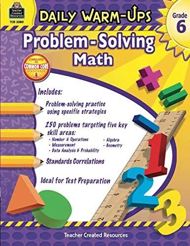 DAILY WARM-UPS: PROBLEM SOLVING MATH GRADE 6: PROBLEM By Robert W Smith **Mint**
