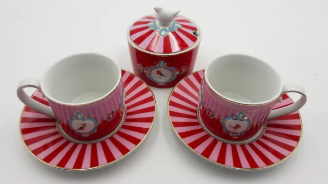 Ensemble Porcelaine Pip Studio Lovebirds Tasse The Soucoupe  Et Sucrier