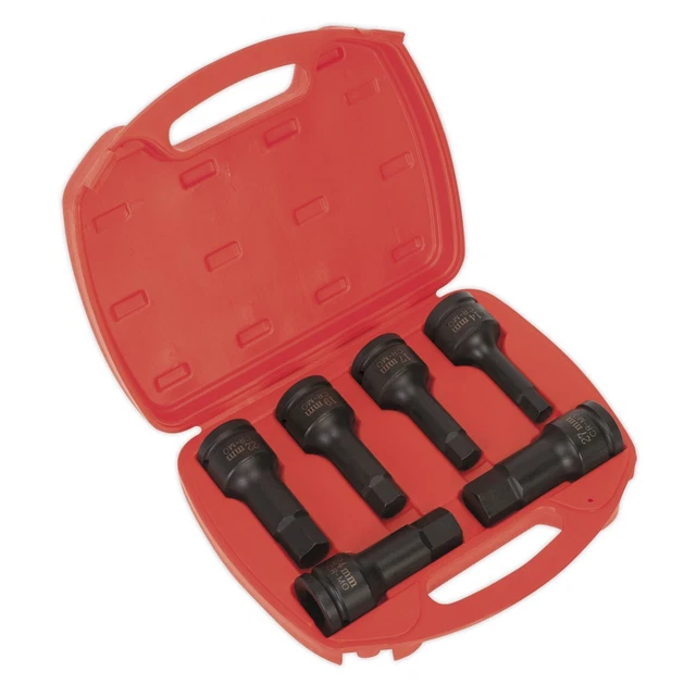 Sealey AK5586 Impact Hex Douille Bit Ensemble 6pc 1.9cmSq Lecteur