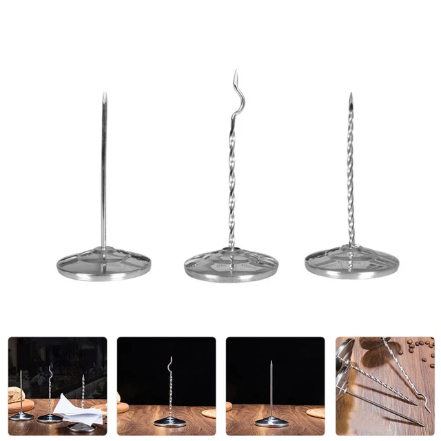1 juego de 3 soportes de menú de acero inoxidable con picos barra de leche tienda de té cheque