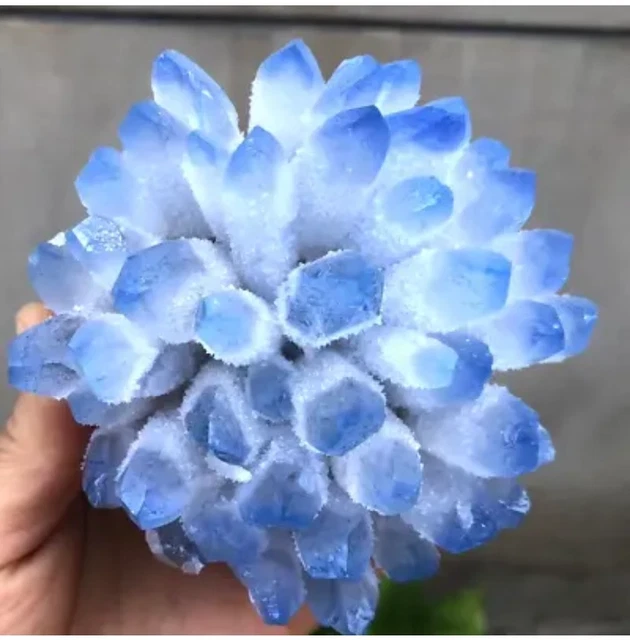 New Find Blue Phantom Quartz Crystal Cluster Mineral Specimen Healing 300g+/1pcs 3