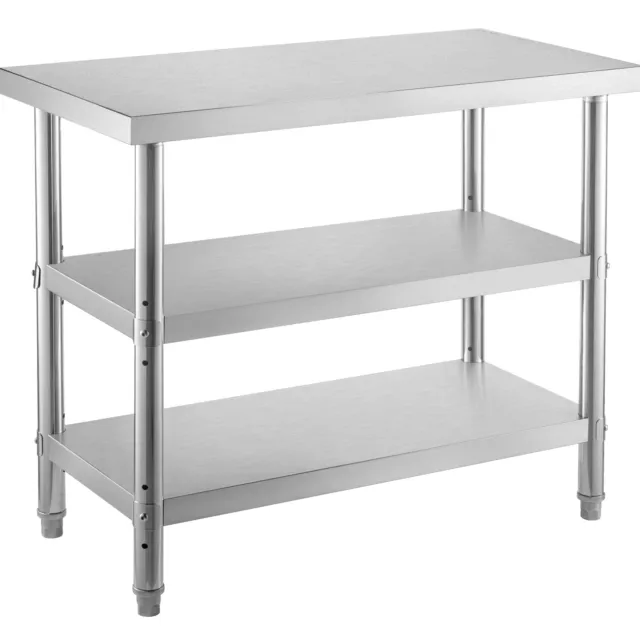VEVOR Stainless Steel Work Prep Table 48"x14" with Undershelf Commercial Kitchen