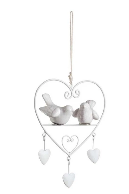 Decorazione Pendaglio A Cuore Con Uccellini