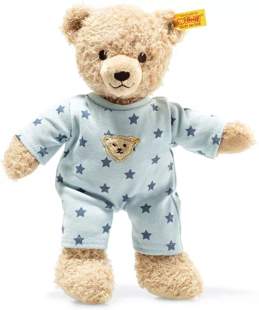Steiff 241642 Teddy Bear boy Baby with Pyjama, Beige/Blue, 25 cm