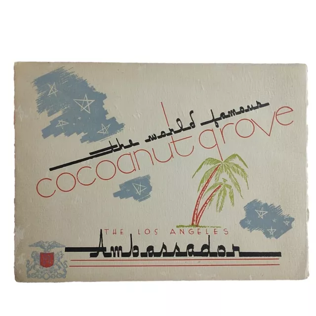 Coconut Grove Santa Monica CA Souvenir Photo Folder Night Club 1940s B&W Navy