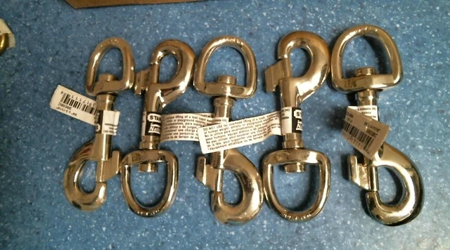 National N222-604, 3/4" X 3-11/16" Round Swivel Eye Bolt Snap Lot of 5, FS
