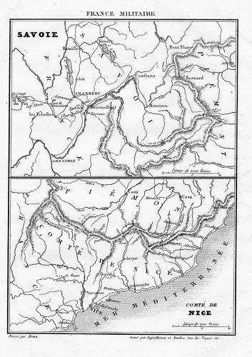1830 - Savoie Nizza Nice Gravure estampe antique