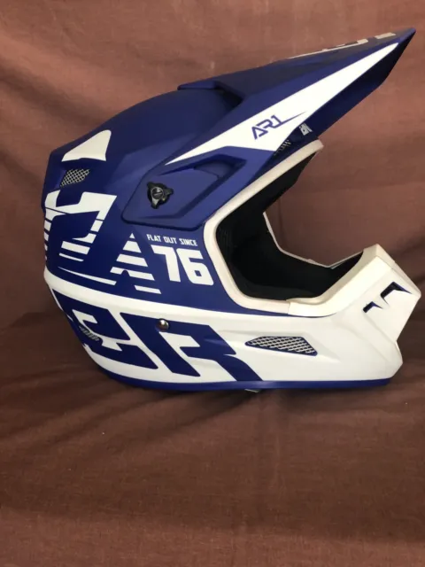 Answer Racing AR1 Bold Matte Blue/White MX Off Road Motocross Helmet Adult M