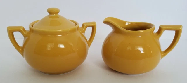 Vintage Liptons Tea Mustard Yellow Creamer & Sugar